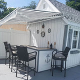 Aleko Motorized Retractable Patio Awning 16 x 10 Feet Grey and White Striped AWM16X10GREYWHT-AP Motorized Retractable Awnings 16 x 10 Ft