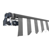 Aleko Motorized Retractable Patio Awning 16 x 10 Feet Grey and White Striped AWM16X10GREYWHT-AP Motorized Retractable Awnings 16 x 10 Ft
