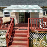 Aleko Motorized Retractable Patio Awning 16x10 Feet Green and White Striped AWM16X10GRWHSTR00-AP Motorized Retractable Awnings 16 x 10 Ft