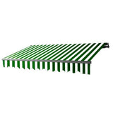 Aleko Motorized Retractable Patio Awning 16x10 Feet Green and White Striped AWM16X10GRWHSTR00-AP Black Frame Motorized Retractable Awnings
