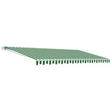 Aleko Motorized Retractable Patio Awning 16x10 Feet Green and White Striped AWM16X10GRWHSTR00-AP White Frame Motorized Retractable Awnings
