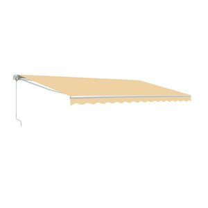 Aleko Motorized Retractable Patio Awning 16X10 Feet Ivory Awm16X10Ivory29-Ap Motorized Retractable Awnings 16 X 10 Ft