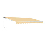 Aleko Motorized Retractable Patio Awning 16x10 Feet Ivory AWM16X10IVORY29-AP White Frame Motorized Retractable Awnings 16 x 10 Ft