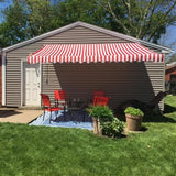 Aleko Motorized Retractable Patio Awning 16x10 Feet Red and White Striped AWM16X10REDWHSTR05-AP Motorized Retractable Awnings 16 x 10 Ft