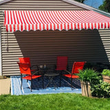 Aleko Motorized Retractable Patio Awning 16x10 Feet Red and White Striped AWM16X10REDWHSTR05-AP Motorized Retractable Awnings 16 x 10 Ft
