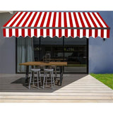 Aleko Motorized Retractable Patio Awning 16x10 Feet Red and White Striped AWM16X10REDWHSTR05-AP Motorized Retractable Awnings 16 x 10 Ft