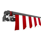 Aleko Motorized Retractable Patio Awning 16x10 Feet Red and White Striped AWM16X10REDWHSTR05-AP Motorized Retractable Awnings 16 x 10 Ft