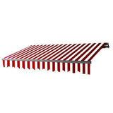 Aleko Motorized Retractable Patio Awning 16x10 Feet Red and White Striped AWM16X10REDWHSTR05-AP Black Frame Motorized Retractable Awnings 16