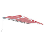 Aleko Motorized Retractable Patio Awning 16x10 Feet Red and White Striped AWM16X10REDWHSTR05-AP White Frame Motorized Retractable Awnings 16