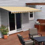 Aleko Motorized Retractable Patio Awning 20x10 Feet Multi Striped Yellow AWM20X10MSYL315-AP Motorized Retractable Awnings 20 x 10 Ft