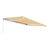 Aleko Motorized Retractable Patio Awning 20X10 Feet Multi Striped Yellow Awm20X10Msyl315-Ap Motorized Retractable Awnings 20 X 10 Ft