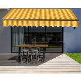 Aleko Motorized Retractable Patio Awning 20x10 Feet Multi Striped Yellow AWM20X10MSYL315-AP Motorized Retractable Awnings 20 x 10 Ft