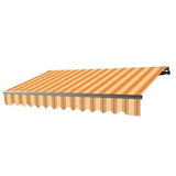 Aleko Motorized Retractable Patio Awning 20x10 Feet Multi Striped Yellow AWM20X10MSYL315-AP Black Frame Motorized Retractable Awnings 20 x