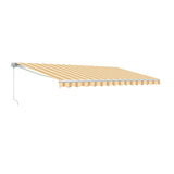 Aleko Motorized Retractable Patio Awning 20x10 Feet Multi Striped Yellow AWM20X10MSYL315-AP White Frame Motorized Retractable Awnings 20 x