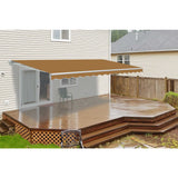 Aleko Motorized Retractable Patio Awning 20X10 Feet Sand Awm20X10Sand31-Ap Motorized Retractable Awnings 20 X 10 Ft
