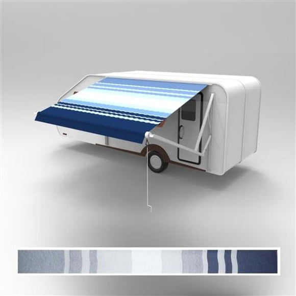 Aleko Motorized Retractable RV Awning 10 x 8 Feet Blue Striped RVAWM10X8BLSTR32-AP RV Awnings Motorized 10 x 8 Ft