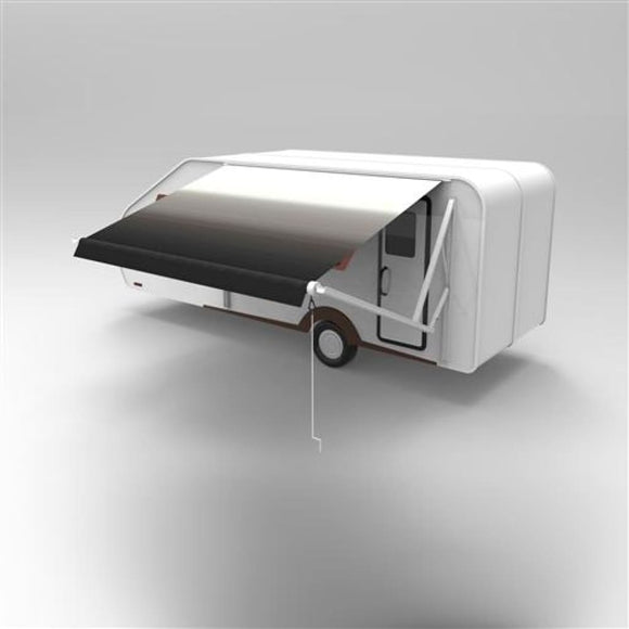 Aleko Motorized Retractable RV Awning 10 x 8 Feet White/Black Fade RVAWM10X8BLK11-AP RV Awnings Motorized 10 x 8 Ft