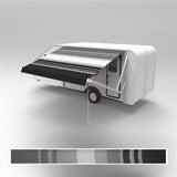 Aleko Motorized Retractable RV Awning 12 x 8 Feet Black Striped RVAWM12X8BLKST33-AP RV Awnings Motorized 12 x 8 Ft