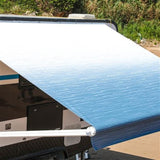 Aleko Motorized Retractable RV Awning 12 x 8 Feet Blue Fade RVAWM12X8BLUE24-AP RV Awnings Motorized 12 x 8 Ft