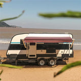 Aleko Motorized Retractable RV Awning 12 x 8 Feet Burgundy Fade RVAWM12X8BUR25-AP RV Awnings Motorized 12 x 8 Ft