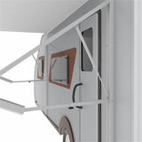 Aleko Motorized Retractable Rv Awning 12 X 8 Feet White/black Fade Rvawm12X8Blk11-Ap Rv Awnings Motorized 12 X 8 Ft