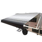 Aleko Motorized Retractable RV Awning 13 x 8 Feet Black Striped RVAWM13X8BLKST33-AP RV Awnings Motorized 13 x 8 Ft