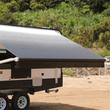 Aleko Motorized Retractable RV Awning 13 x 8 Feet White/Black Fade RVAWM13X8BLK11-AP RV Awnings Motorized 13 x 8 Ft