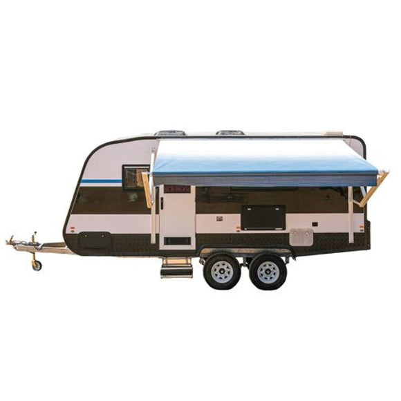 Aleko Motorized Retractable RV Awning 15 x 8 Feet Blue Fade RVAWM15X8BLUE24-AP RV Awnings Motorized 15 x 8 Ft