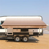 Aleko Motorized Retractable RV Awning 16 x 8 Feet Brown Fade RVAWM16X8BRN13-AP RV Awnings Motorized 16 x 8 Ft