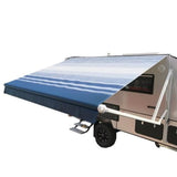 Aleko Motorized Retractable RV Awning 20 x 8 Feet Blue Striped RVAWM20X8BLSTR32-AP RV Awnings Motorized 20 x 8 Ft
