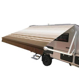 Aleko Motorized Retractable RV Awning 20 x 8 Feet Brown Striped RVAWM20X8BRSTR34-AP RV Awnings Motorized 20 x 8 Ft