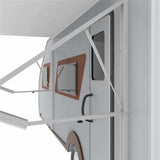 Aleko Motorized Retractable RV Awning 8 x 8 Feet White/Black Fade RVAWM8X8BLK11-AP RV Awnings Motorized 8 x 8 Ft