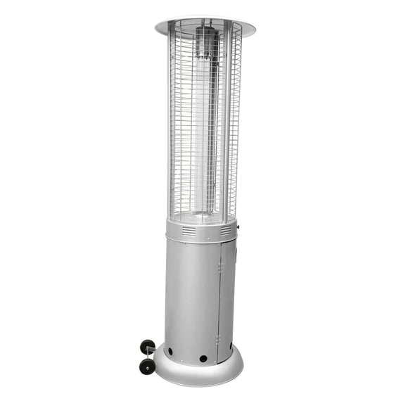 Aleko Outdoor Patio Cylinder Propane Space Heater with Adjustable Thermostat - 40,000 BTU - Silver EPHRSIL-AP Aleko Patio Heaters