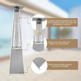 Aleko Outdoor Patio Pyramid Propane Space Heater with Adjustable Thermostat - 40,000 BTU - Silver EPHPSIL-AP Aleko Patio Heaters