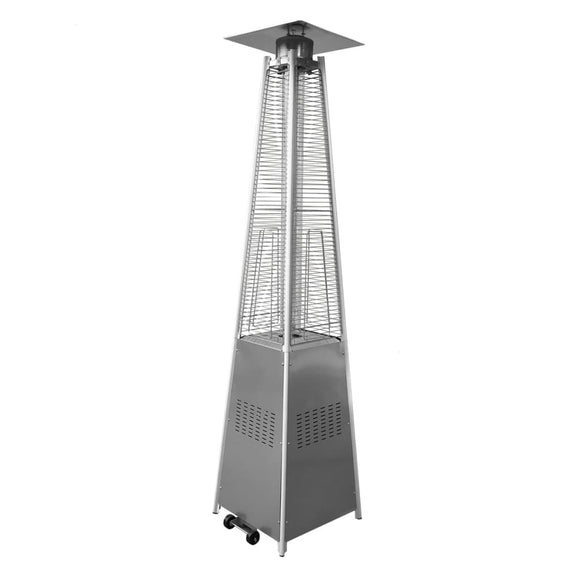Aleko Outdoor Patio Pyramid Propane Space Heater with Adjustable Thermostat - 40,000 BTU - Silver EPHPSIL-AP Aleko Patio Heaters