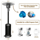 Aleko Outdoor Propane Patio Heater with Adjustable Thermostat - 44,000 BTU - Black EPHSBK-AP Aleko Patio Heaters