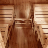 Aleko Outdoor Rustic Cedar Barrel Steam Rounded Square Sauna with Bitumen Shingle Roofing - 4 Person - 4.5 kW ETL Certified Heater 
