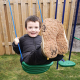 Aleko Outdoor Sturdy Child Swing Set with 2 Swings Trapeze Glider and Slide BSW09-AP Fun Zone