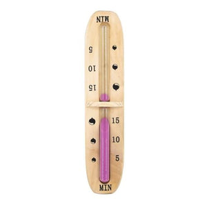 Aleko Pine Wall-Mounted Sauna Rotating Sand Timer 15 Minute Pink Rounded Corners WZ05A-AP Aleko Sauna Accessories