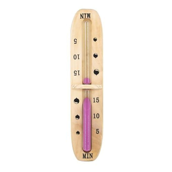 Aleko Pine Wall-Mounted Sauna Rotating Sand Timer 15 Minute Pink Rounded Corners WZ05A-AP Aleko Sauna Accessories