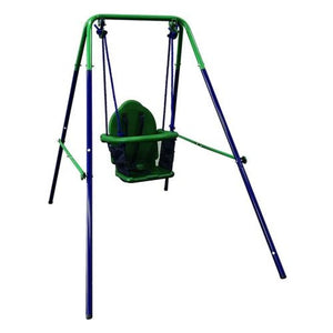 Aleko Portable Folding Toddler Baby Swing Chair Blue/Green BSW02-AP Fun Zone