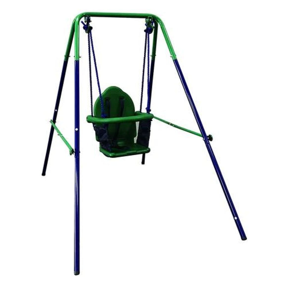 Aleko Portable Folding Toddler Baby Swing Chair Blue/Green BSW02-AP Fun Zone
