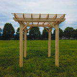 Aleko Premium Outdoor Wooden Arbor Topped Pergola - 7 x 8 Feet WPERGPI01-AP Supplies and Accessories