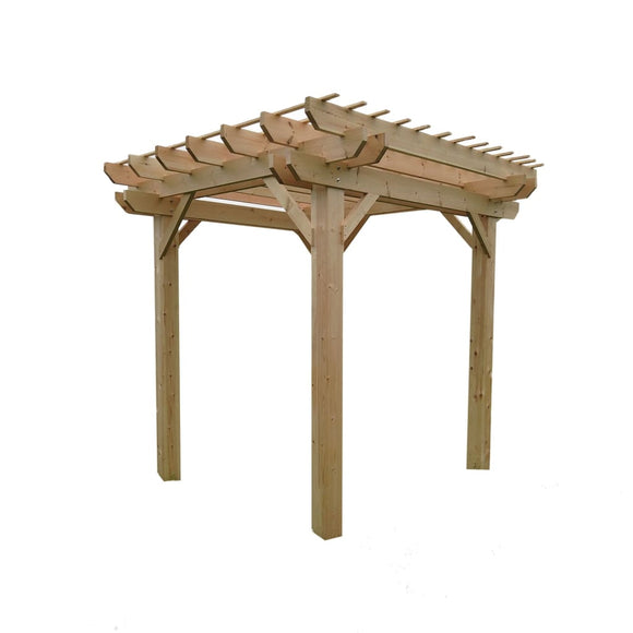 Aleko Premium Outdoor Wooden Arbor Topped Pergola - 7 x 8 Feet WPERGPI01-AP Supplies and Accessories