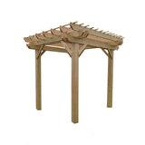 Aleko Premium Outdoor Wooden Arbor Topped Pergola - 7 x 8 Feet WPERGPI01-AP Supplies and Accessories