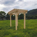 Aleko Premium Outdoor Wooden Arbor Topped Pergola - 7 x 8 Feet WPERGPI01-AP Supplies and Accessories