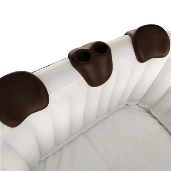 Aleko Removable 3-Piece Headrest and Drink Holder Set for Inflatable Hot Tub Spa Brown HTACCBR-AP Hot Tub Accessories