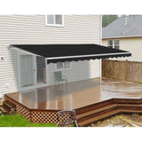 Aleko Retractable Patio Awning 10x8 Feet Black AW10X8BK81-AP Retractable Awnings 10 x 8 Ft.