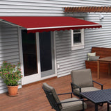 Aleko Retractable Patio Awning 10x8 Feet Burgundy AW10X8BURG37-AP Retractable Awnings 10 x 8 Ft.