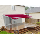 Aleko Retractable Patio Awning 10X8 Feet Burgundy Aw10X8Burg37-Ap Retractable Awnings 10 X 8 Ft.